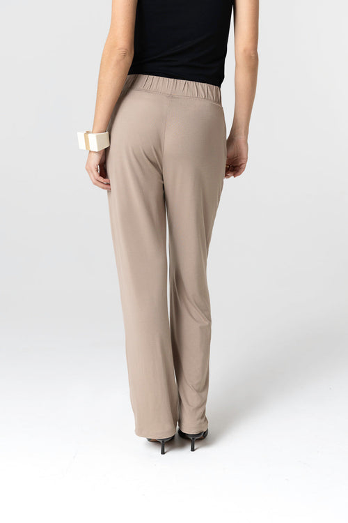 Pantalon Marron en Viscose / Elasthanne - MAJESTIC FILATURES