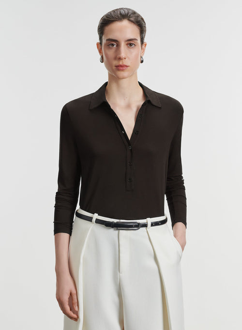 Viskose- und Elastan-Poloshirt - MAJESTIC FILATURES