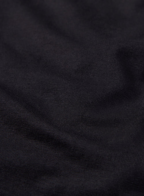 Black Cowl Neck Long Sleeve Viscose and Elastane Dress - MAJESTIC FILATURES