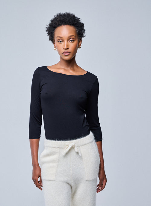 "Camiseta Adele cuello barco de Viscosa / Elastano" - MAJESTIC FILATURES