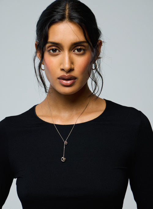 T-shirt Noir Col Rond Manches Longues en Viscose et Elasthanne - MAJESTIC FILATURES