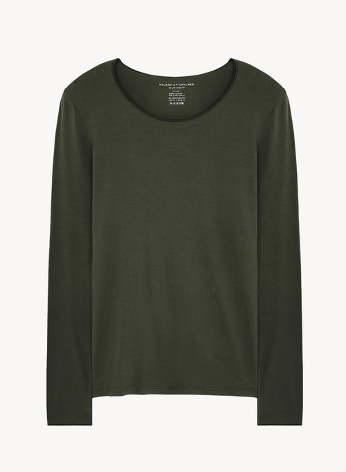 Viscose and elastane T-shirt - MAJESTIC FILATURES
