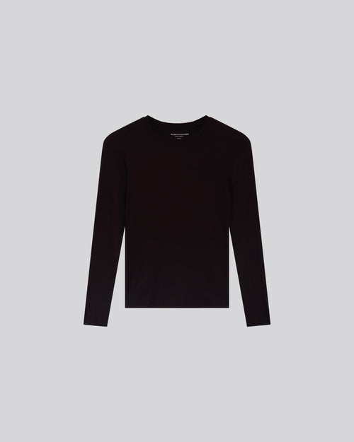 Purple Round Neck Long Sleeves T-shirt Viscose / Elastane   - MAJESTIC FILATURES