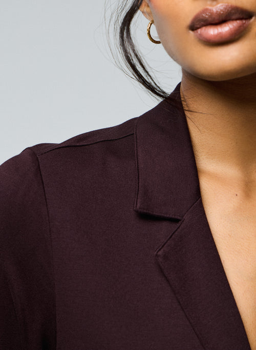 Aubergine long-sleeved jacket in viscose / elastane - MAJESTIC FILATURES