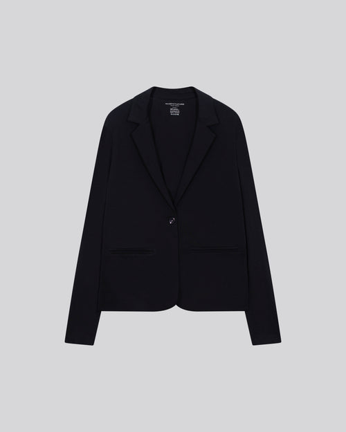 Navy Jacket Long Sleeved Viscose / Elastane Jacket - MAJESTIC FILATURES