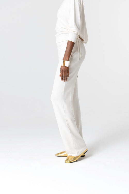 Hose aus Viskose/Elasthan in Weiß - MAJESTIC FILATURES