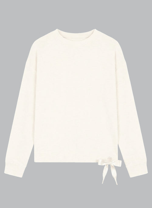 Sweat Crème Col Rond Manches Longues en Viscose / Elasthanne - MAJESTIC FILATURES