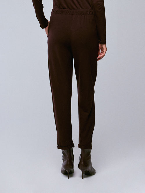 Pantalon Aubergine en Viscose / Elasthanne - MAJESTIC FILATURES