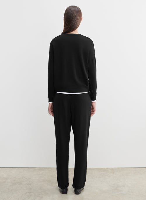Schwarze Hose mit Taschen aus Viskose / Elasthan - MAJESTIC FILATURES