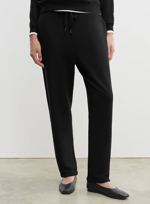 Schwarze Hose mit Taschen aus Viskose / Elasthan - MAJESTIC FILATURES