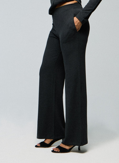 Pantalon Gris en Viscose / Elasthanne - MAJESTIC FILATURES