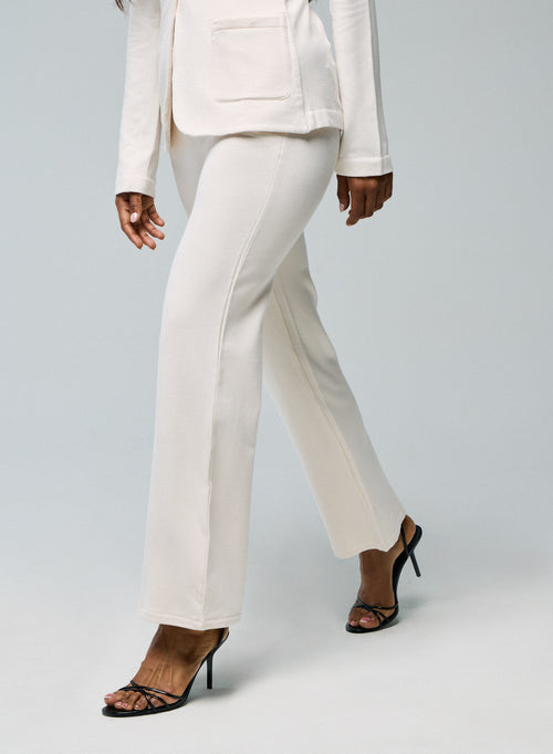 Pantalon Blanc en Viscose / Elasthanne - MAJESTIC FILATURES