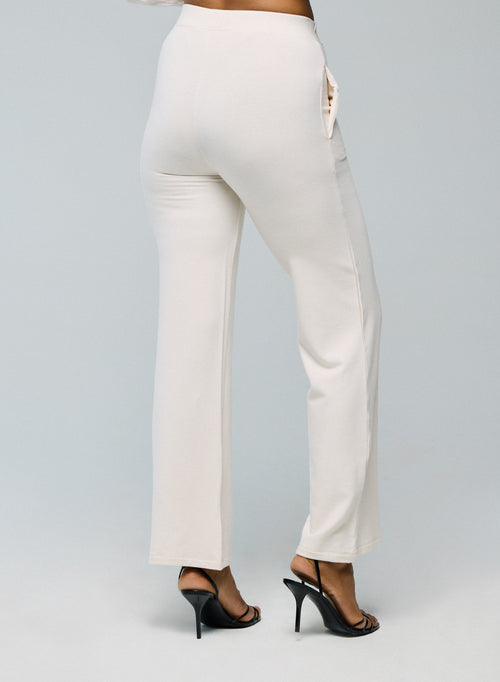 Pantalon Blanc en Viscose / Elasthanne - MAJESTIC FILATURES