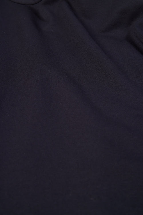 Navy Dress Round Neck Long Sleeves in Viscose and Elastane - MAJESTIC FILATURES
