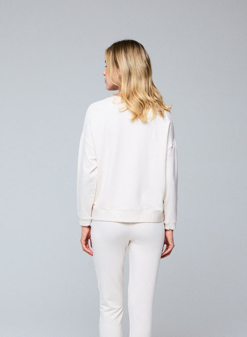 Pantalon Blanc en Viscose / Elasthanne - MAJESTIC FILATURES