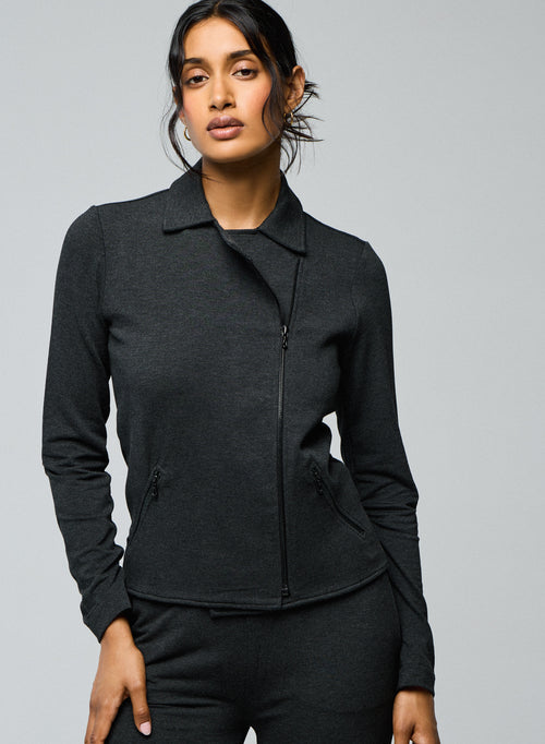Chaqueta gris Chaqueta de manga larga en viscosa / elastano - MAJESTIC FILATURES