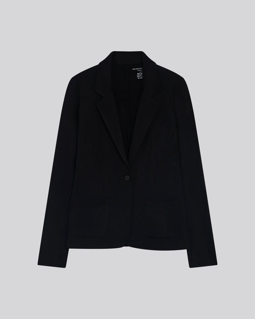 Black Jacket Long Sleeves in Viscose / Elastane - MAJESTIC FILATURES