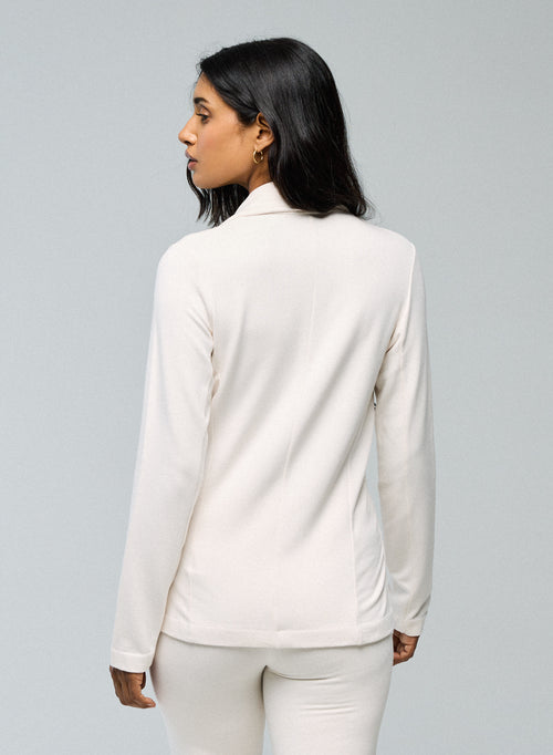 Weiße langärmelige Jacke aus Viskose / Elasthan - MAJESTIC FILATURES