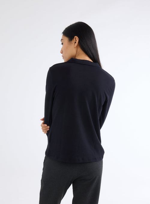 Marinehemd Langarm aus Baumwolle und Kaschmir - MAJESTIC FILATURES