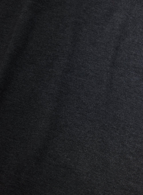 Camiseta Antracita Jaspeado con cuello redondo y manga larga en Viscosa / Elastano  - MAJESTIC FILATURES