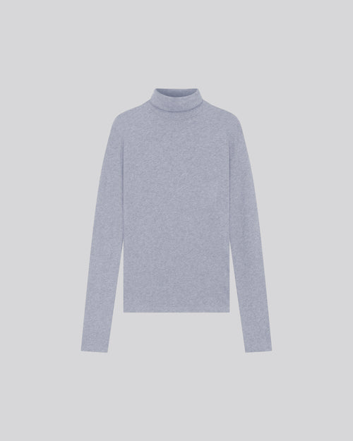 Camiseta gris de manga larga de algodón orgánico / cachemir - MAJESTIC FILATURES