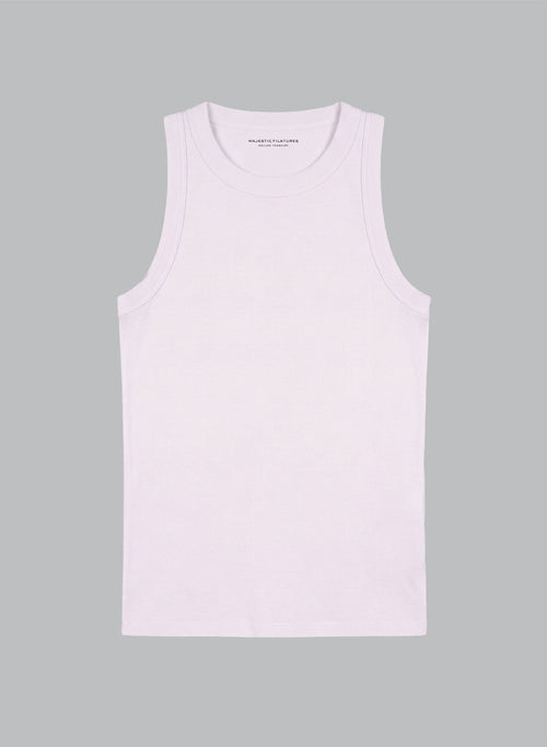 Pink Round-Neck Organic Cotton Tank Top - MAJESTIC FILATURES