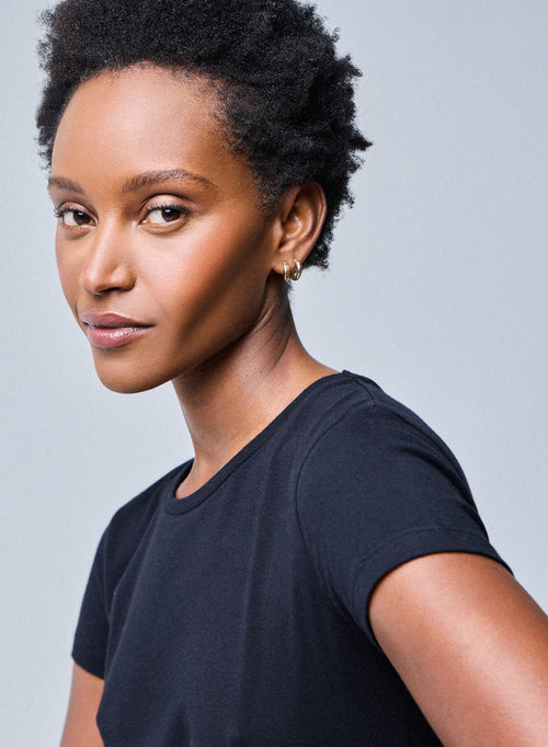 "Camiseta Jamie cuello redondo manga corta de Algodón Deluxe" - MAJESTIC FILATURES