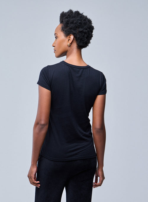 "Camiseta Jamie cuello redondo manga corta de Algodón Deluxe" - MAJESTIC FILATURES