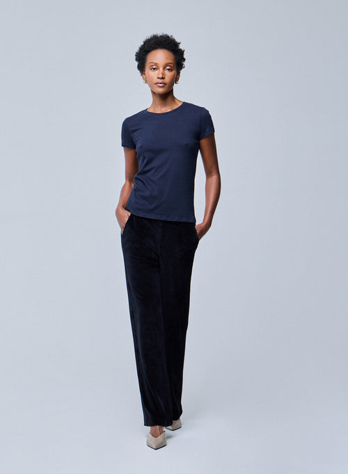 "Camiseta Jamie cuello redondo manga corta de Algodón Deluxe" - MAJESTIC FILATURES