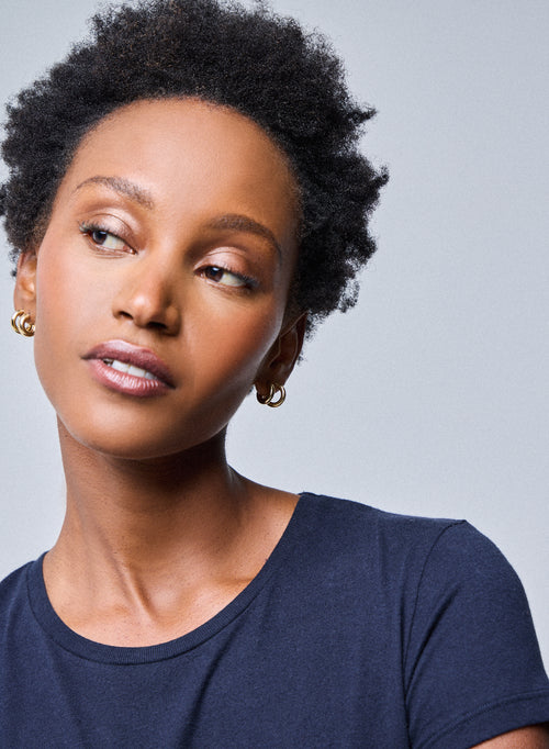 "Camiseta Jamie cuello redondo manga corta de Algodón Deluxe" - MAJESTIC FILATURES