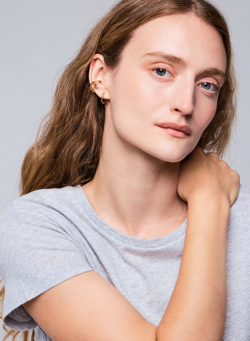 Grey Jamie Round Neck Short Sleeves T-shirt in Organic Cotton - MAJESTIC FILATURES