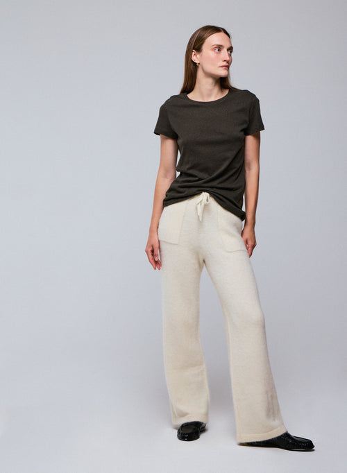 T-shirt Vert Jamie Col Rond Manches Courtes en Coton organique - MAJESTIC FILATURES