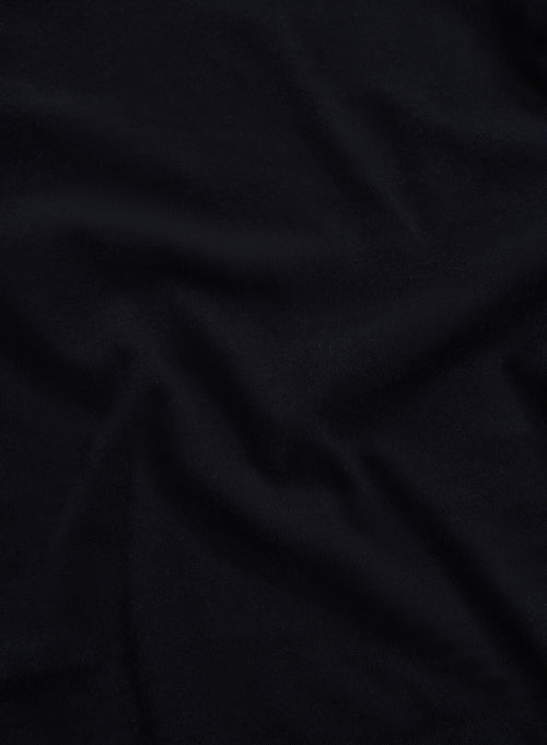 Black Long Sleeves Round Neck T-Shirt in Organic Cotton - MAJESTIC FILATURES