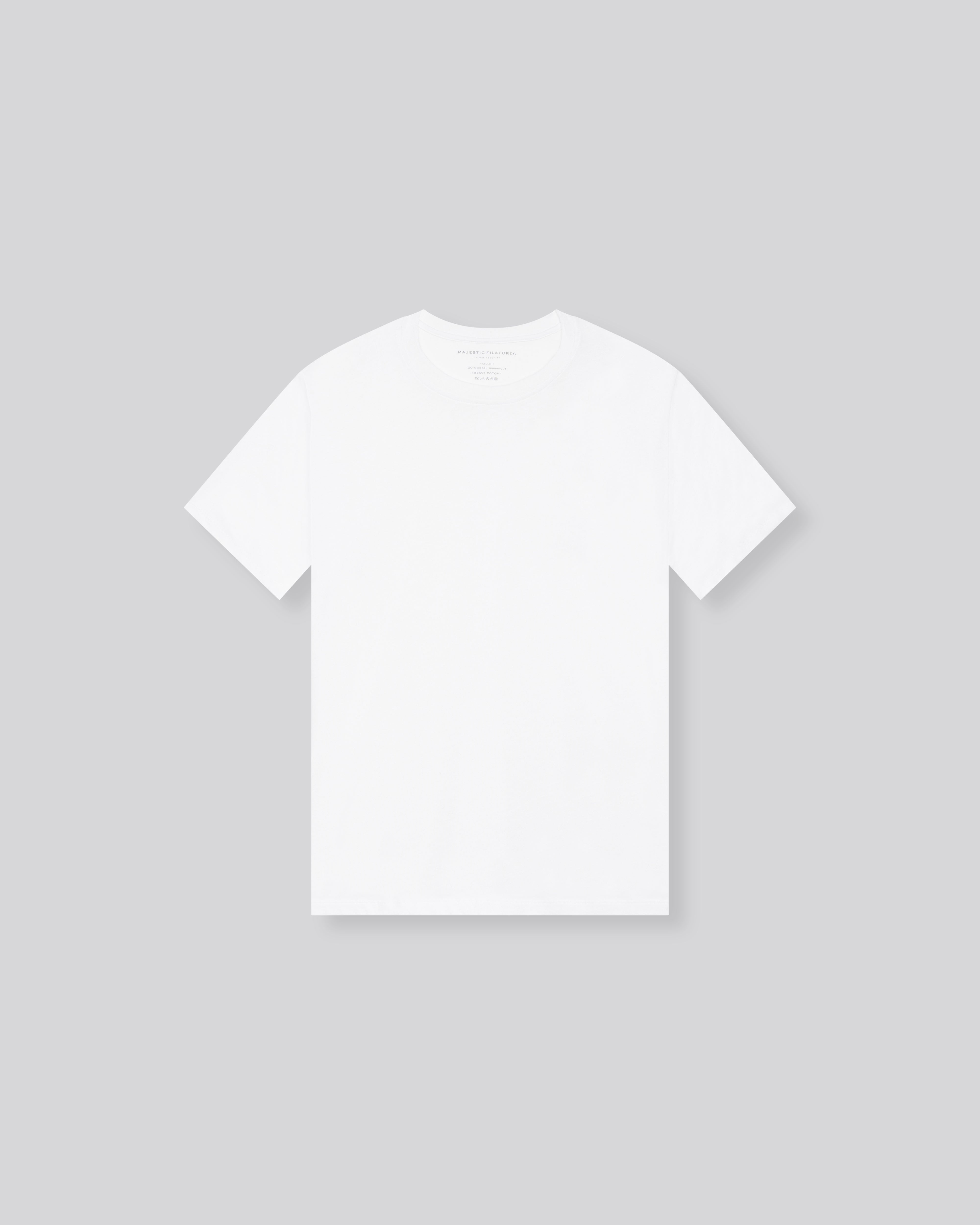White Round Neck Short Sleeve T-shirt in Organic Cotton