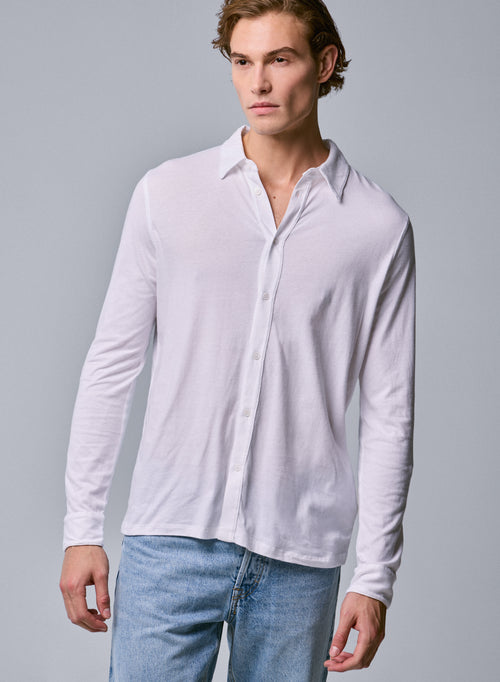 Chemise Blanche Manches Longues en Deluxe Coton - MAJESTIC FILATURES