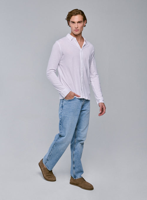 Chemise Blanche Manches Longues en Deluxe Coton - MAJESTIC FILATURES