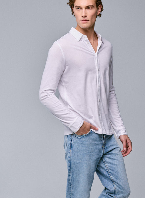Chemise Blanche Manches Longues en Deluxe Coton - MAJESTIC FILATURES