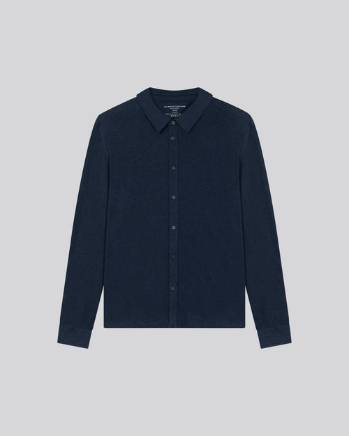 Chemise Bleu Chemise Manches Longues en Coton organique - MAJESTIC FILATURES