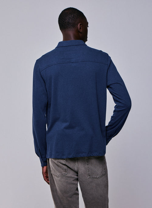 Chemise Bleu Chemise Manches Longues en Coton organique - MAJESTIC FILATURES