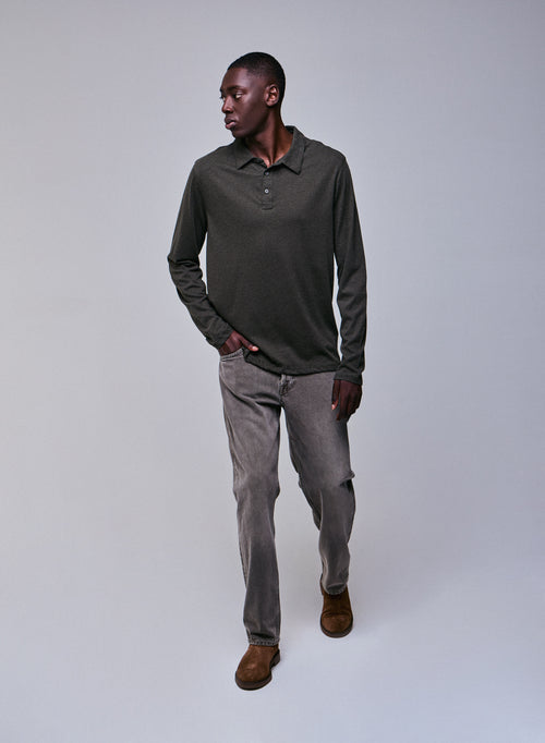 Polo Vert Polo Manches Longues en Coton organique - MAJESTIC FILATURES