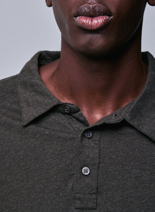 Polo Vert Polo Manches Longues en Coton organique - MAJESTIC FILATURES