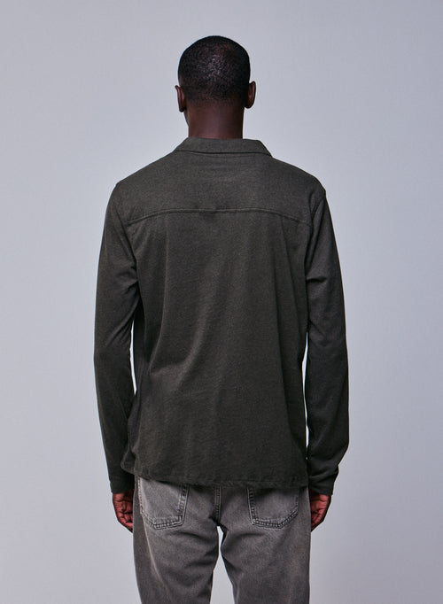 Polo Vert Polo Manches Longues en Coton organique - MAJESTIC FILATURES