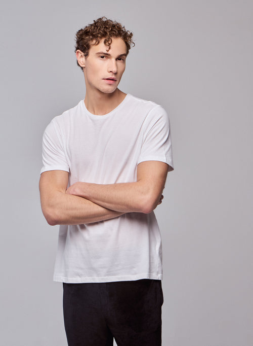 Camiseta Julien cuello redondo manga corta de Algodón Deluxe - MAJESTIC FILATURES