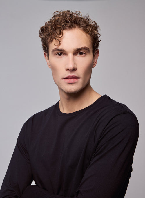 James Deluxe Cotton long sleeve round neck T-shirt - MAJESTIC FILATURES