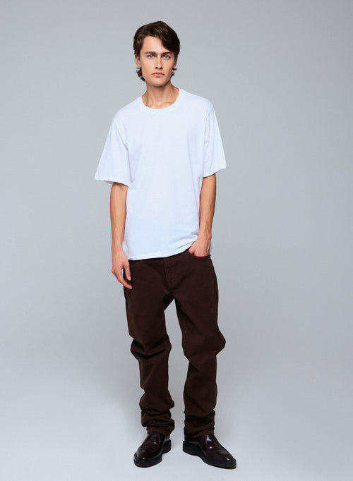 T-shirt Blanc Col Rond Manches Courtes en Deluxe Coton - MAJESTIC FILATURES