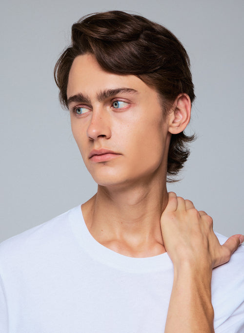 T-shirt Blanc Col Rond Manches Courtes en Deluxe Coton - MAJESTIC FILATURES