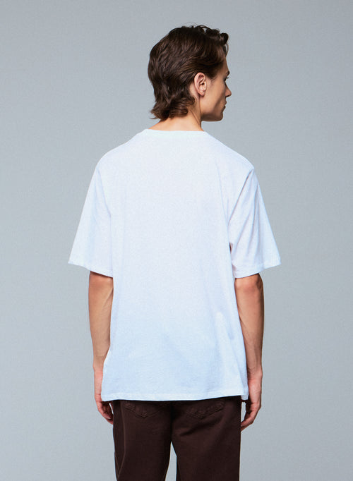 T-shirt Blanc Col Rond Manches Courtes en Deluxe Coton - MAJESTIC FILATURES