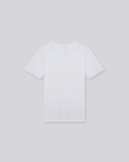 T-shirt Blanc Col Rond Manches Courtes en Deluxe Coton - MAJESTIC FILATURES
