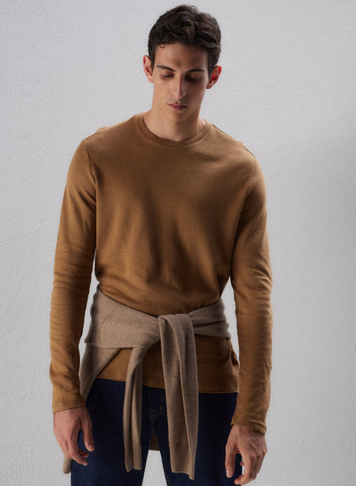 "Camiseta de doble cara de manga larga de Algodón / Cachemira" - MAJESTIC FILATURES