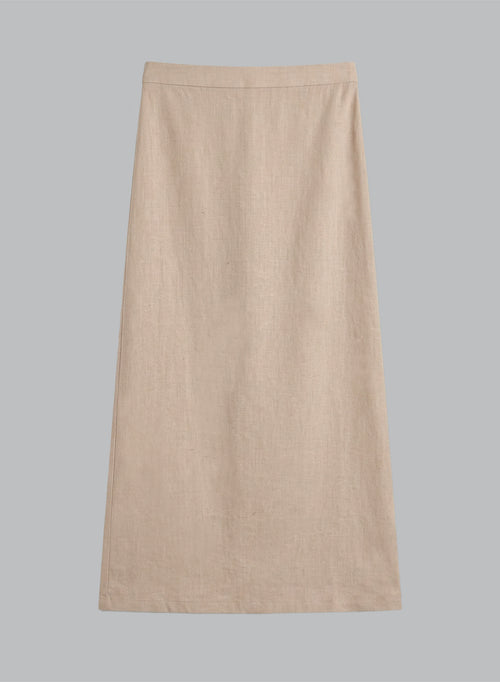 Rock aus Leinen/Elasthan in Beige - MAJESTIC FILATURES